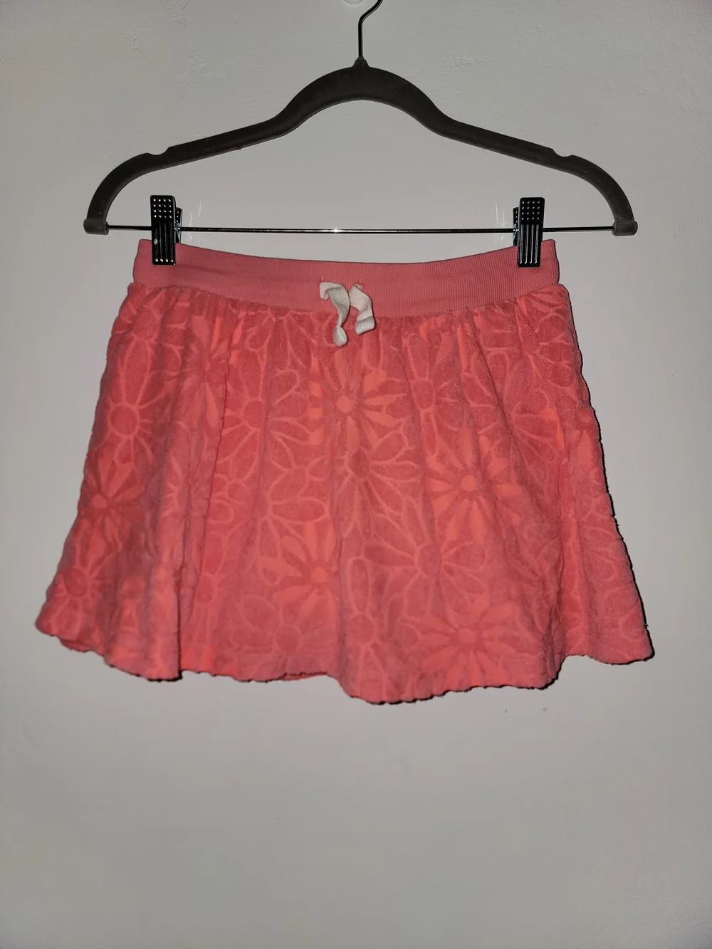 Old Navy Coral Pink Floral Terry Drawstring Skort